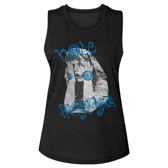 Hole Girl Covering Face Black Women's Sleeveless T-Shirt