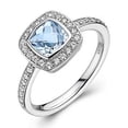 thumbnail image 3 of Lafonn Aria Sterling Silver Platinum Plated Lassire Blue Topaz and Simulated Diamonds Womens Ring, 3 of 5
