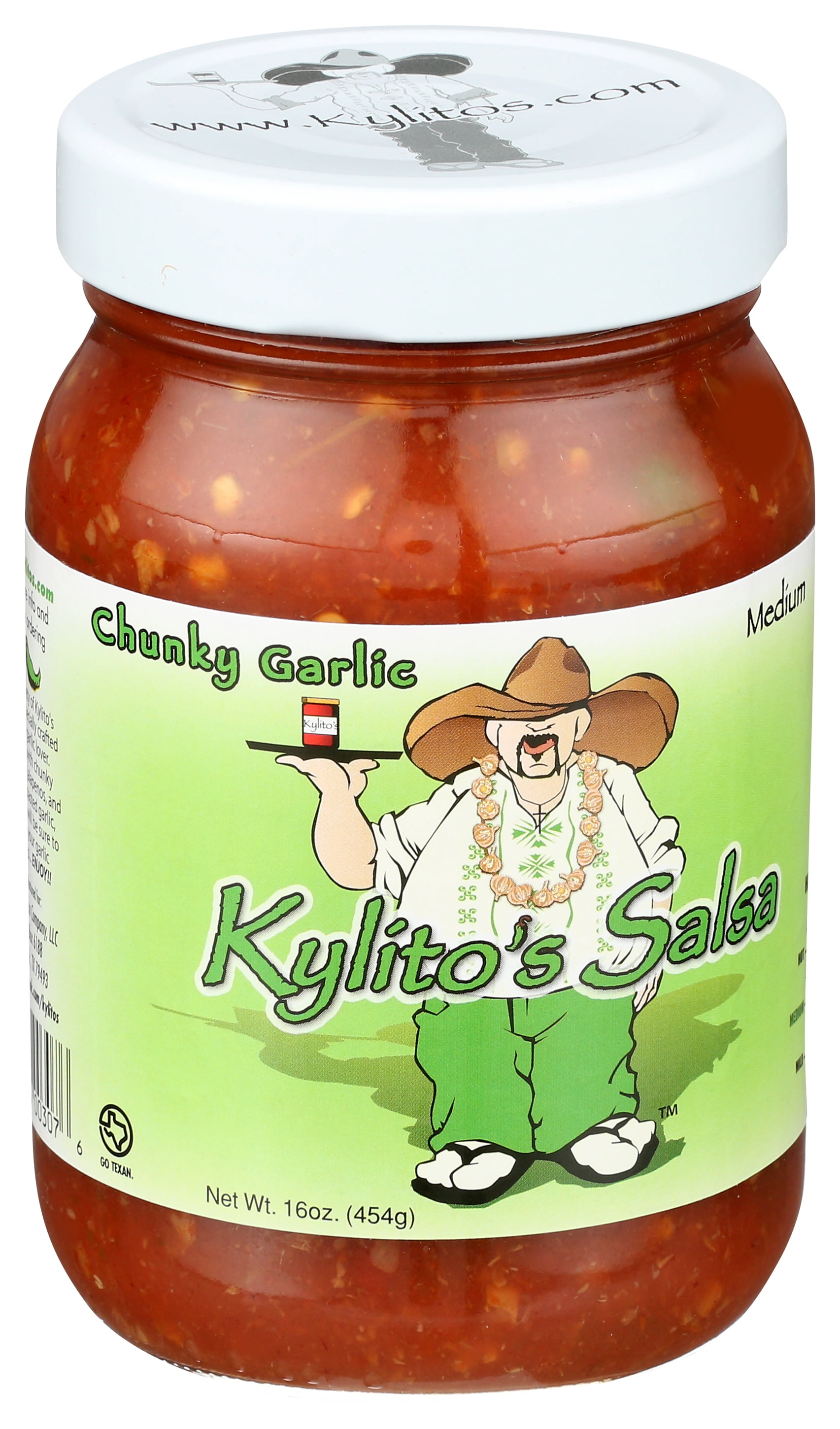 (3 pack) Kylitos Salsa Medium Chunky Garlic, 16 oz, Gluten Free, No added MSG