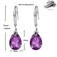 thumbnail image 5 of s925 Sterling Silver 12mm Naked Drill Pear Shape 5A Crystal Women Fashion Dangle Drop Earrings, 5 of 5