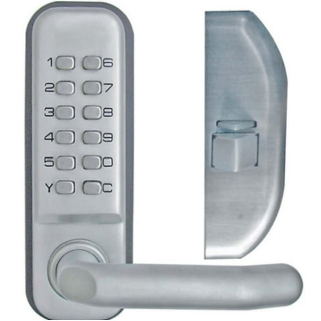 Cerradura con Seguridad Extrema EmergencyLock Grosor puerta 28 a 65 mm Níquel Satín Palanca 12 Teclas Mecánicas Aleación VentDepot MXEYO-001