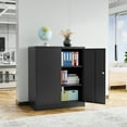 thumbnail image 4 of AUHUP 35" Metal Cabinet with 2 Adjustable Shelves, Home Office Storage Cabinets with Locking Doors, File Cabinet for Warehouse,Garage (Black), 4 of 8