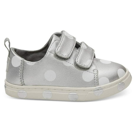 Freedom Synthetic Leather - Toms 10012555: Toddler's Lenny Silver Pearlized Synthetic Leather Dots Sneakers