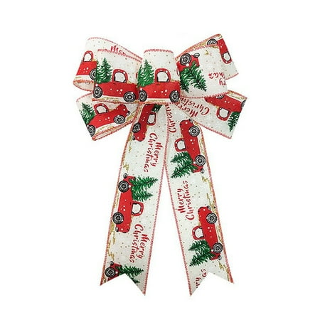 

Christmas Decoration Supplies Hemp Color Retro English Ribbon Bow-knot Pendant