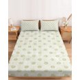 thumbnail image 2 of King Size Fitted Sheet Set - Polka Dot 3 Piece Bedding Sets 16" Deep Pocket Fitted Sheet with 2 Pillowcases, Green Modern Geometric Vintage Spots Brushed Microfiber Hotel Luxury Bed Sheets, 2 of 9
