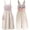 Beige Pink, variant on Fiykzur Cotton Linen Apron Cross Back Work Apron for Women with Pockets Pinafore Dress X Cross Halter Apron for Chef Gardening