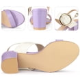 thumbnail image 3 of Unique Bargains Women's Buckle Slingback Chunky High Heels Sandals, 3 of 6