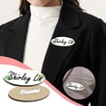 thumbnail image 2 of AQFZ 10Pcs/Set DIY Oval Name Badge with Pin Office Workers Students Employee ID Name Tag Holder Lightweight Wooden Work Clothes Brooch Pin Kit, 2 of 8