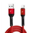 thumbnail image 1 of serony Charging Cable Quick Charging QC3.0 USB Wire Nylon Braided Mobile Phone Data Cord, Red & Replacement for iOS, 1 of 2