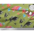 thumbnail image 3 of Soimoi Green Silk Fabric Text & Map Watercolor Fabric Prints By Yard 42 Inch Wide, 3 of 3