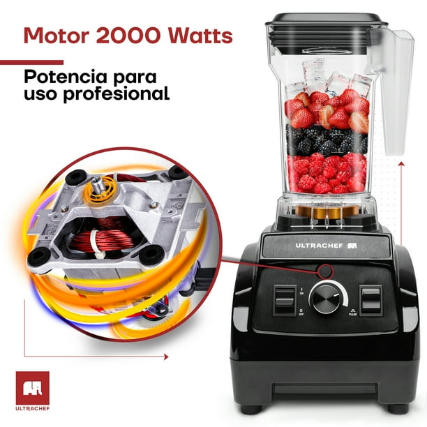 Ultrachef Licuadora Profesional U2000 Potencia 2000w Vaso de Tritan BPA FREE Velocidad Ajustable y Pulso Professional Blender Walmart en linea