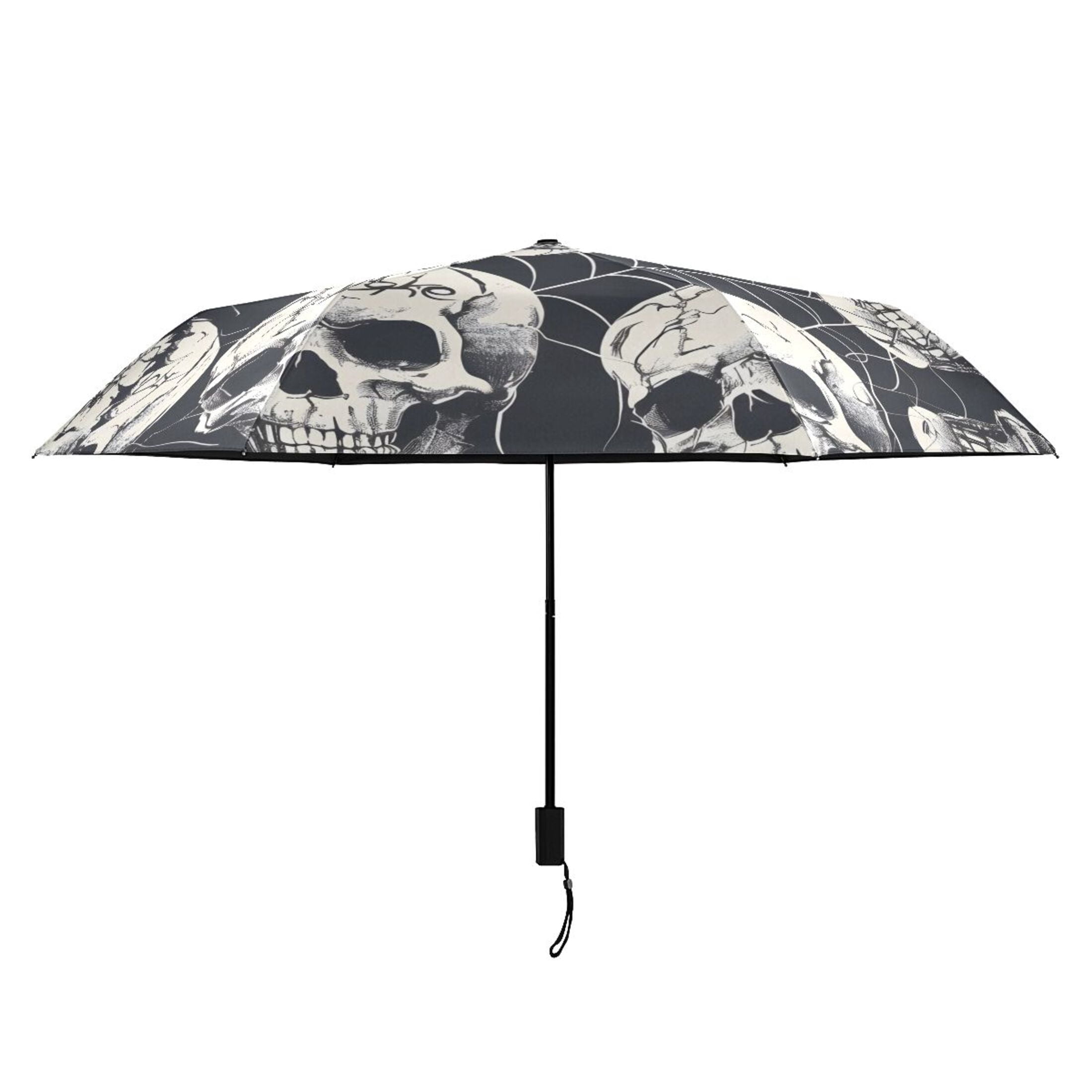ALAZA Halloween Skulls UPF 50+ Compact Folding Umbrella for Rain Travel Umbrella Packable