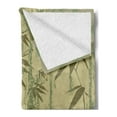 thumbnail image 2 of Bamboo Print Soft Flannel Fleece Throw Blanket, Circle and Bamboo Silhouette over Vintage Color Oriental Eastern Patchwork Art, Cozy Plush for Indoor and Outdoor Use, 60" x 80", Green, by Ambesonne, 2 of 5