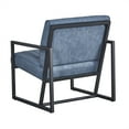 thumbnail image 5 of Accent Chair, Modern PU Upholstered Steel Armchair, Mid Century Single Sofa Chair with Metal Armrest and Base, Comfy Reading Cozy Side Sofa Chair for Dining Room Bedroom Living Room Office, Blue, 5 of 7
