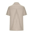 thumbnail image 5 of T Shirts for Women 2025 Short Sleeve Button Down Collared Plus Size Cotton Linen Plain Tshirt Blouse Womens T Shirts, 5 of 7