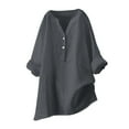 thumbnail image 1 of WEAIXIMIUNG Teacher Shirts Plus Size 5X Womens Loose Buttons Down Blouse Tops Solid Casual Long Sleeve Shirt Blouse, 1 of 5
