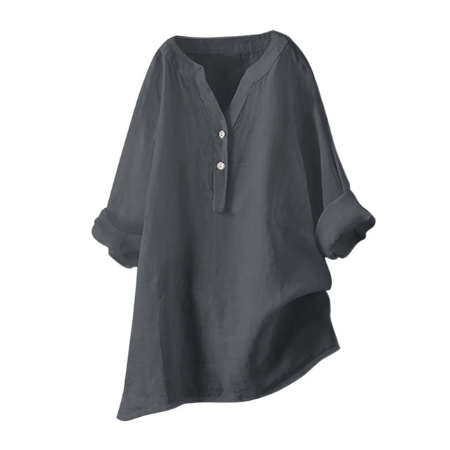 WEAIXIMIUNG Teacher Shirts Plus Size 5X Womens Loose Buttons Down Blouse Tops Solid Casual Long Sleeve Shirt Blouse
