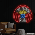 thumbnail image 3 of Craftnamesign Life Is Short Let's Go Run Neon Sign, Headphone Shop Decor, 3 of 4