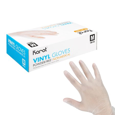 Karat [Medium - 1,000 ct] Clear Vinyl Disposable Gloves, Powder-Free, Great Fit, Tear-Resistant for Multi-Purpose (FP-GV1007)