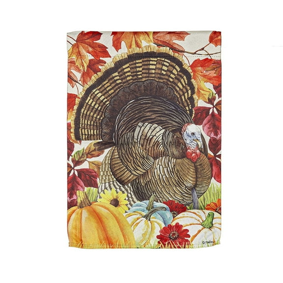 Home & Garden Turkey Garden Flag Polyester Thanksgiving Pumpkins 14S10438