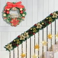 thumbnail image 5 of HongHeng Artificial Christmas Poinsettia Garland with Eucalyptus Leaves, Red Berries Garland Decor for Home, Fireplace, Wall, Porch, Table, Mantle, Indoor Outdoor Decoration, 5 of 6