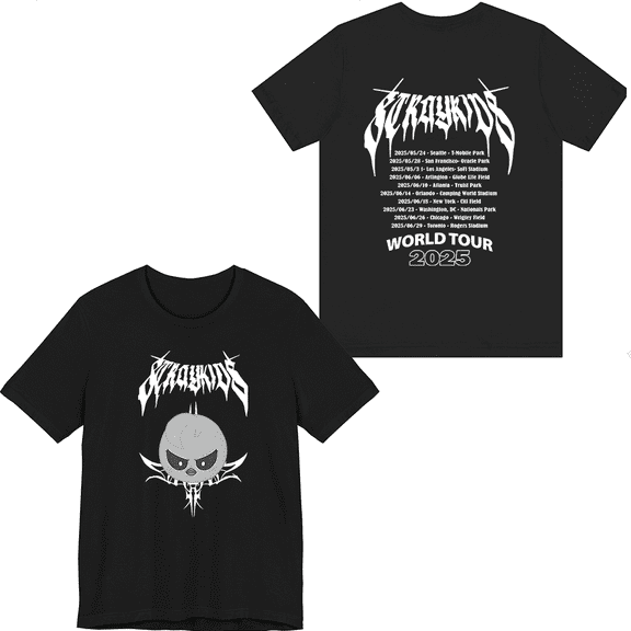 Stray Kids Merch 2025 World Tour Felix T-shirt Fashion Men Women Short Sleeve Casual Graphic Tee