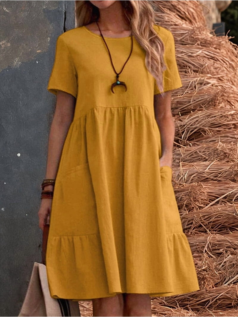 yellow linen shirt dress 100% Linen Over-Size Shirt in lemon