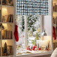 thumbnail image 3 of Valances for Windows Blue Winter Snowflakes Rod Pocket Short Curtain for bathroom living room bedroom Black White Plaid 1 Panel 54x18in, 3 of 7