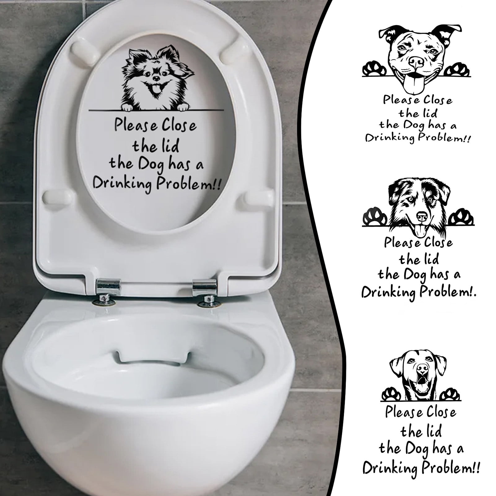 Toilet Dog Please Close The Lid Strong Adhesive Stick - Walmart.com