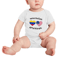 thumbnail image 2 of Venezuelan American Flag Two Hearts Cute Baby Bodysuit Newborn Clothes Outfits (White, 18-24 Months), 2 of 5
