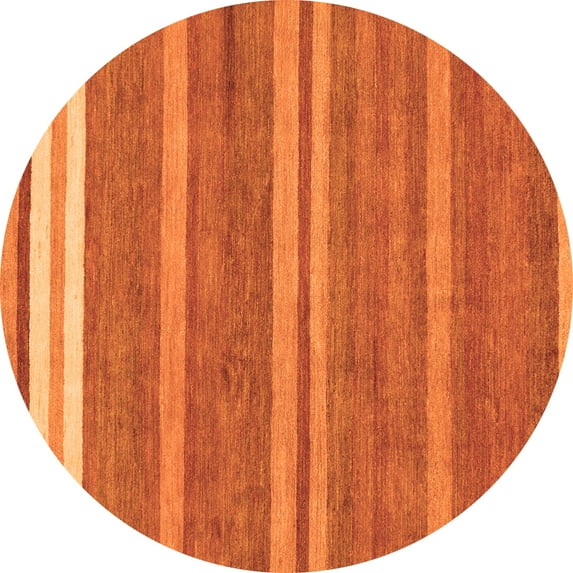 Ahgly Company Indoor Round Abstract Orange Modern Area Rugs, 3' Round