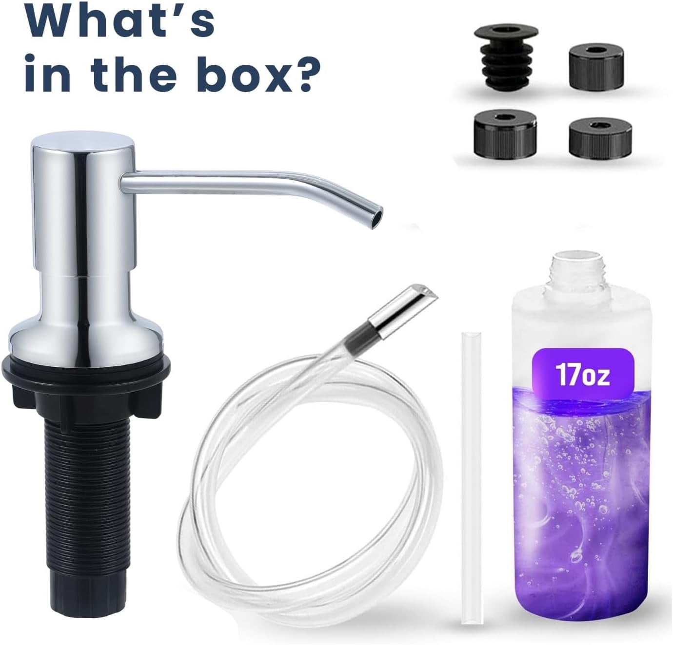 SBEN Countertop Soap Dispenser Pump with Extension Tube Kit 47" (Chrome)