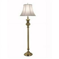 Stiffel FL-1320-A726-BB 65 in. Burnished Brass Floor Lamp with Pearl Supreme Satin Shade