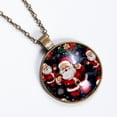 thumbnail image 2 of Christmas Santa Claus Necklace Personalized Custom Photo Round Pendant Adjustable Stainless Steel Necklaces with Gift Box for Men Women Mothers Valentine's Jewelry Gift, 2 of 6