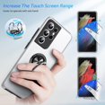 thumbnail image 4 of Shockproof for Galaxy S21 Ultra Case 5G, [Heat Dissipation] [No Fall-Off Kickstand] 360°Metal Ring Military Grade Protection Phone Case with Samsung Galaxy S21 Ultra 6.8 Inch, Silver, 4 of 12