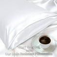 Hannah Linen Set of 2 Luxury White Satin King Size Pillow Covers, Satin