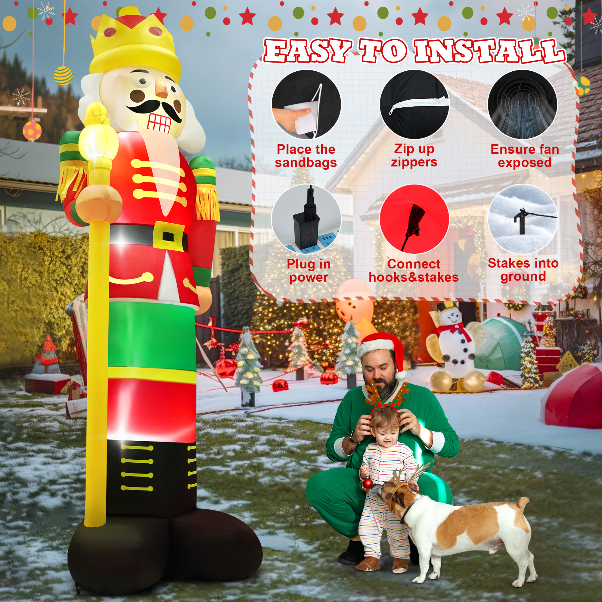 Yexmas 12 Ft. Inflatable Nutcracker Soldier With LED Lights photo 7