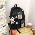 thumbnail image 2 of LHSHIDU Kawaii Backpack with Pins Kawaii School Backpack Cute Aesthetic Backpack Cute Kawaii Backpack for School (Beige, With Accessories), 2 of 7