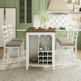 thumbnail image 3 of Harper & Bright Designs Furniture 5 Piece Modern Wood & MDF Dining Table Set, White Wash/Brown, 3 of 16