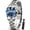 3078 Gold & Blue, variant on Women's Date Analog Quartz Luxury Wrist Watch, Simple Blue Round Dial, Stainless Steel Band