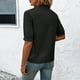 thumbnail image 4 of Vestidos Casuales Para Mujer, Blusas De Mujer De Moda Suéter de manga corta con cuello en V y bordado de lino sintético para mujer, top de moda, 4 of 5