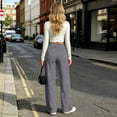 thumbnail image 6 of QQZ Wide Leg Joggers Pants For Women, Solid Flowy Palazzo Womens Pants Drawstring Waist Casual Pants For Daily Workout Beach Outfits, 6 of 9