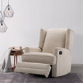 thumbnail image 3 of Home Square 2 Piece Chenille Wingback Swivel Glider Recliner Set in Beige, 3 of 11