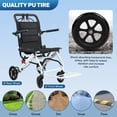 thumbnail image 3 of Postuois Travel Foldable Wheelchair for Adults 17.7" Wide Seat, Lightweight Aluminum Alloy Transport Chair with 265lbs Capacity, Handbrake Lever, Fits in Airplane & Car Trunk, 3 of 9