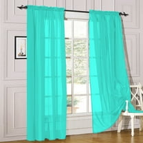 Modern Sheer Rod Pocket Window Curtains 2 Panels Set for Living Room Bedroom, 54W x 120L Inches