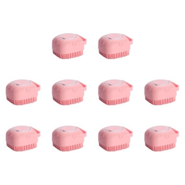 Guantes Masaje para Baño Cepillo Con Caja Champú Silicona Y Gatos () Rosa