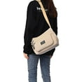 thumbnail image 3 of BadPiggies Women Nylon Crossbody Bag Waterproof Shoulder Handbag Lightweight Casual Messenger Purse Multi Zipper Pockets - Khaki, 3 of 9