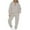 Gray, variant on Elainilye Fashion Jogging Suits for Women 2 Piece Sweatsuits Casual Solid Color Zipper Lapel Sweatshirt Top and Pants Set,Gray