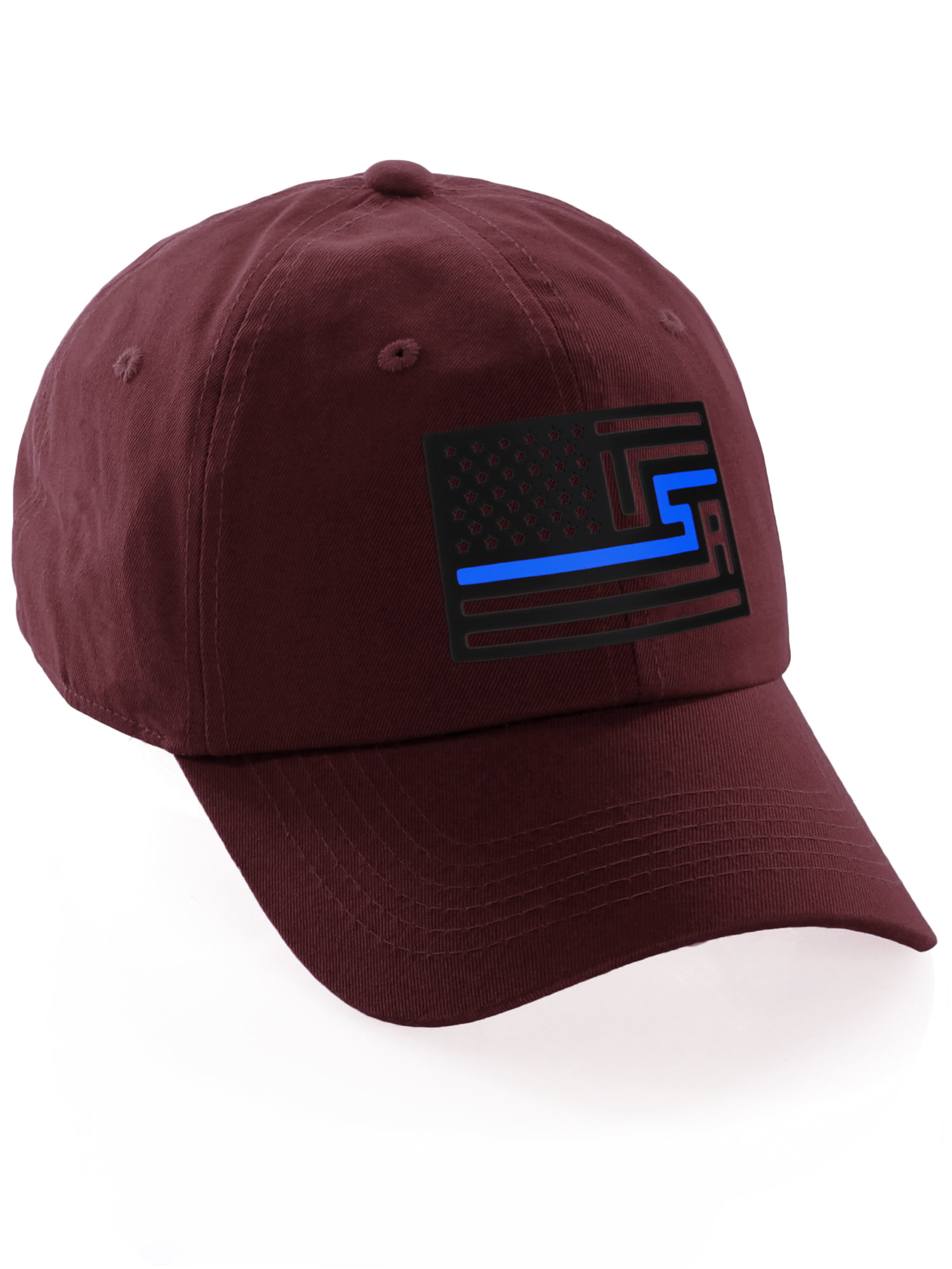 Black USA Police Thin Blue Line Cap Low Profile Hat Support Law Enforcement 