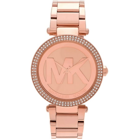 Michael Kors Women's Rose Gold-Tone Stainless Steel MK5865 Crystal Bezel Chronograph Dress Watch, Bracelet